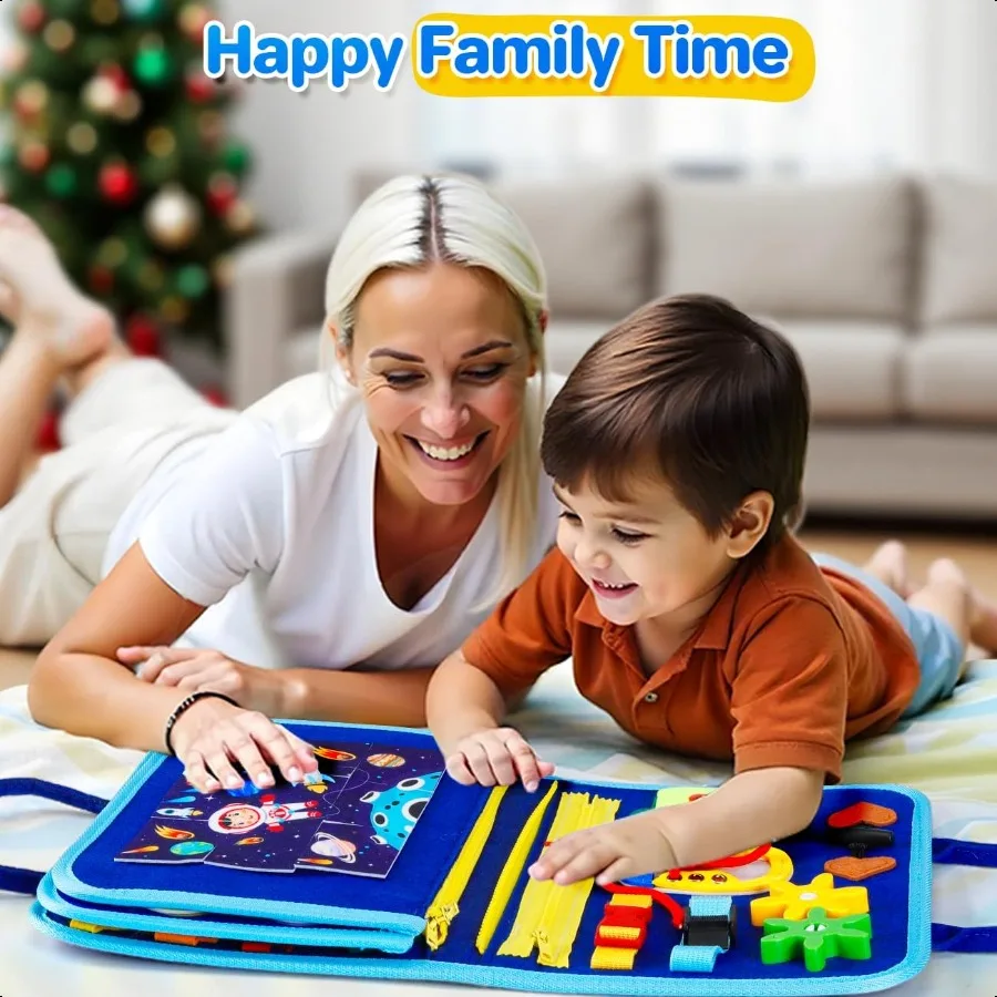 Jouets de planche occupés Montori pour tout-petits pour garçons de 1 an, cadeaux éducatifs d'apprentissage préscolaire, jouets de voyage pour tout-petits de 13 ans d'un an O
