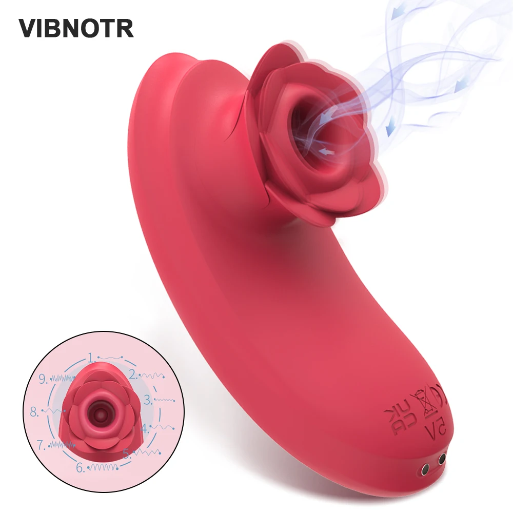 Rose Sucking Vibrator Clitoris Clitoral Nipple Clit Sucker Vacuum Stimulator 9 Mode Powerful Vibration Female Sex Toy for Women