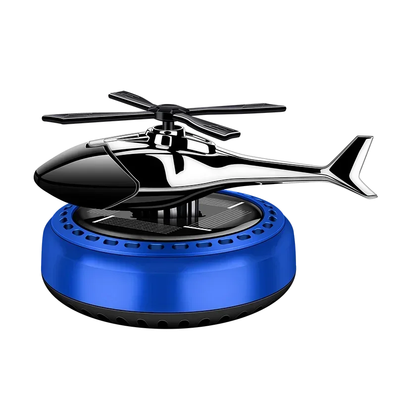 Helicopter Propeller Solar Air Freshener - Styling Car Interior Decor Aromatherapy Diffuser with Rotary Perfume, Solar Powered