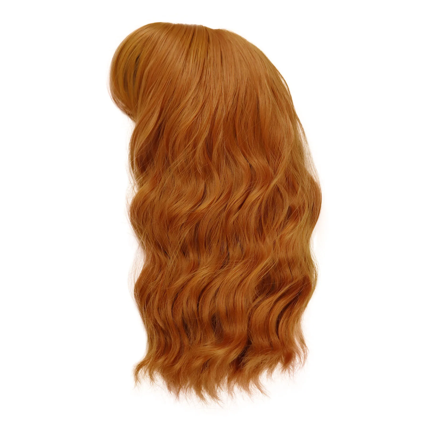 Pelucas de Cosplay naranjas, peluca ondulada corta sintética con flequillo para mujeres y niñas, disfraz de Halloween, fiesta, Navidad, resistente al calor