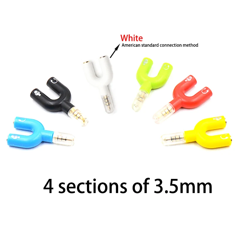 1 Piece Of Dual 3.5mm Audio One To Two Converter Headphone Expansion One To Two Adapter For Computer Phone Crossover Couple Plug