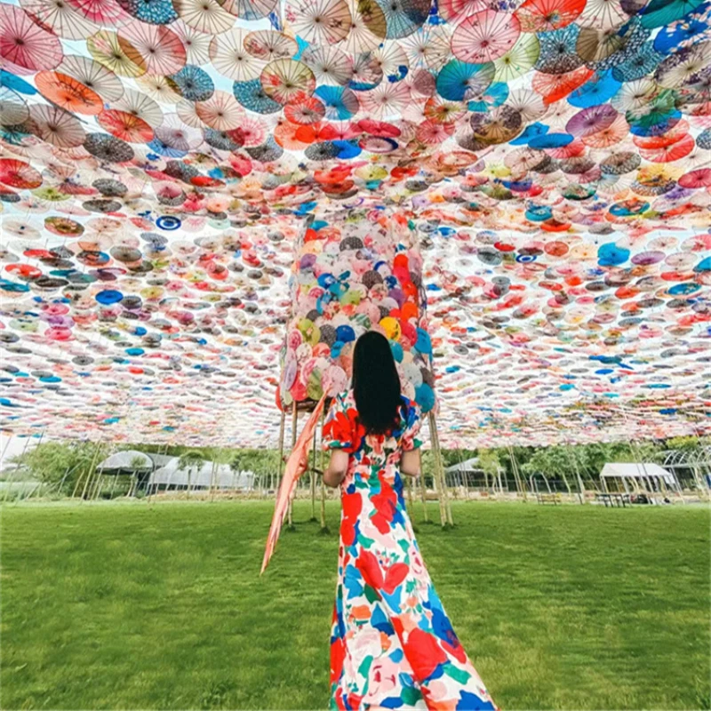 Ancient costume oil paper umbrella dance umbrella performance silk decoration tassel Jiangnan Hanfu umbrella