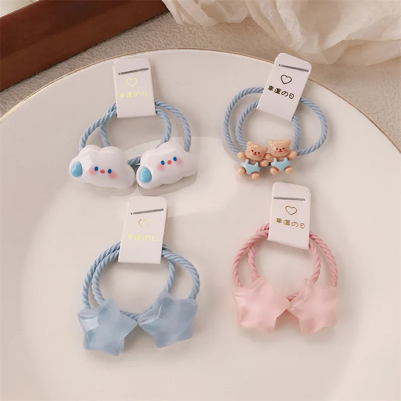 Versatile Soft Elastic Star Hair Ties for Children