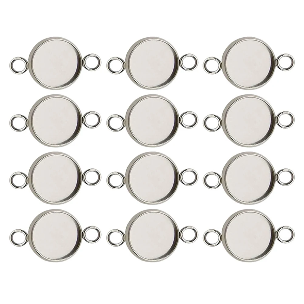 

20Pcs Gemstone Base Settings Stainless Steel Round Cabochon Pendant Blanks for DIY Jewelry Making Crafts Earrings Bracelets
