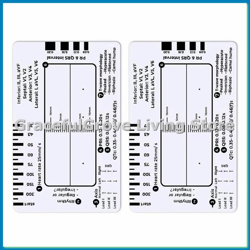 2Pcs Ecg 7 Step Rul…