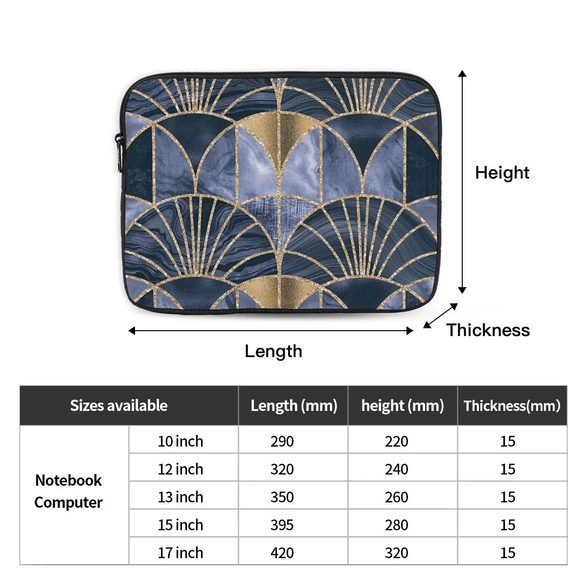 Splendid Luxury Elegant Rose Gold Blue Notebook Laptop Bag Case Pouch 10 12 13 15 17 Inch Notebook Sleeve Cover Bag Case Bag