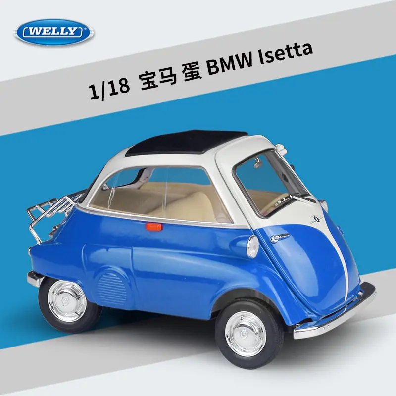 Nieuwe WELLY1:18 BMW Egg BMW Isetta Simulatie Legering Automodel Collectie Ornament Jongens En Meisjes Automodel Speelgoed Vakantiegeschenken
