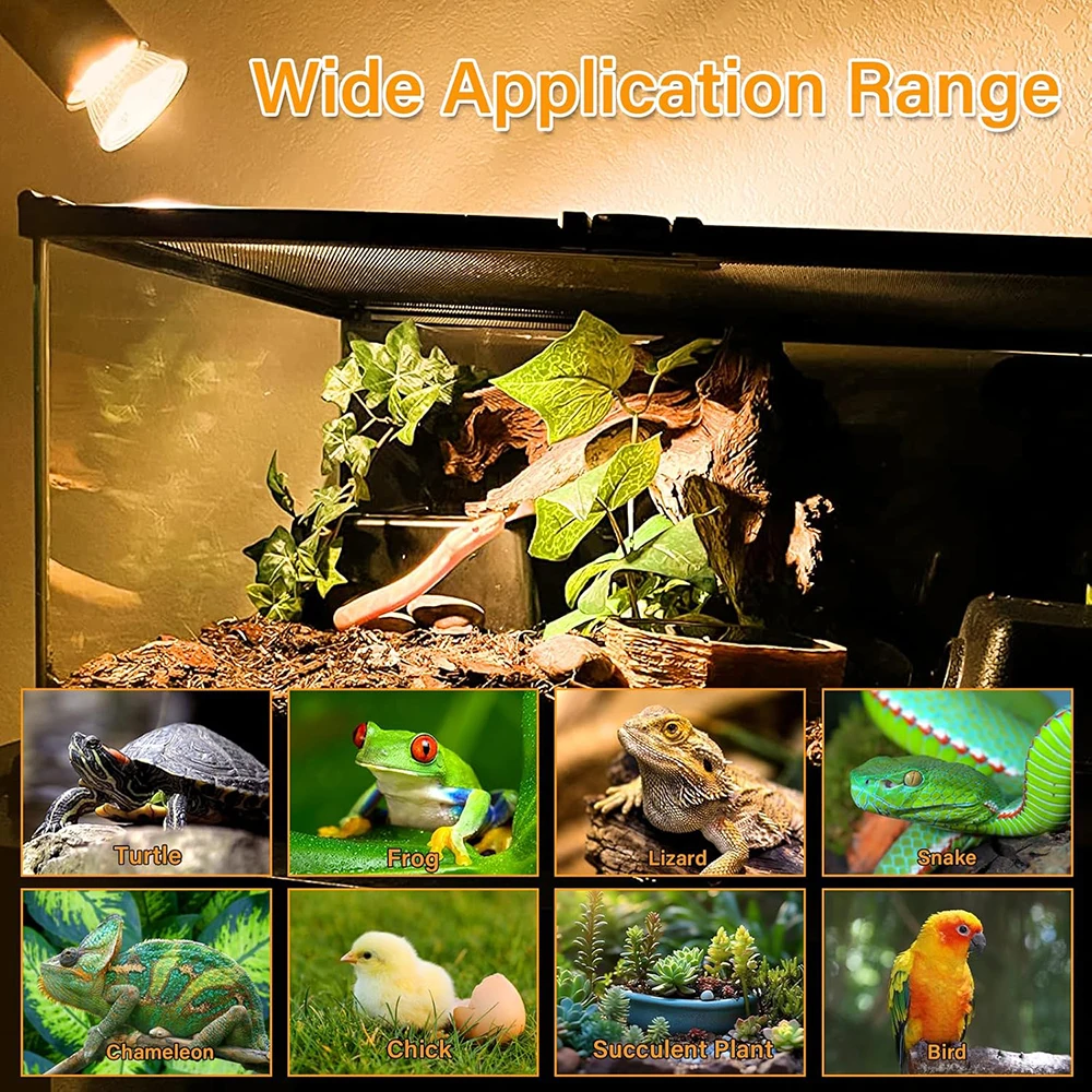 50W UVA UVB Reptile Heat Lamp 6