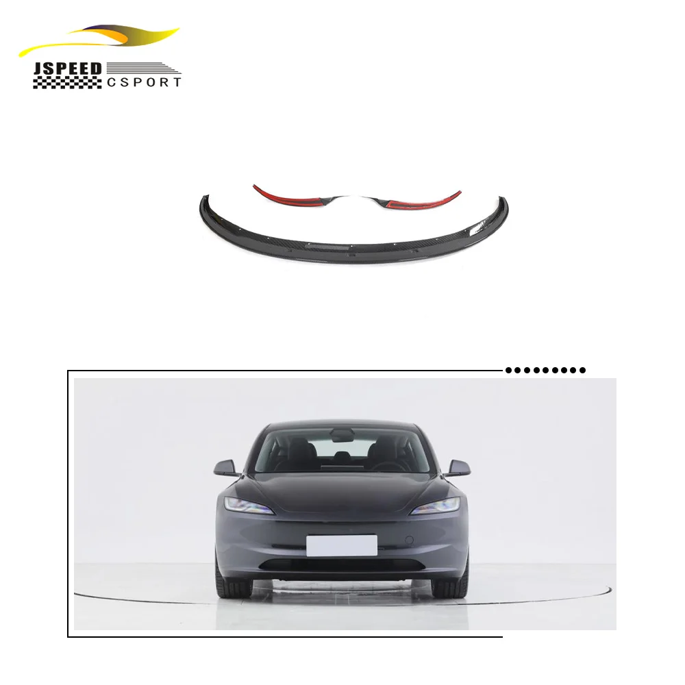 

Suitable for JCSPORTLINE's newly designed carbon fiber front lip spoiler Suitable for Tesla MODEL 3 2023