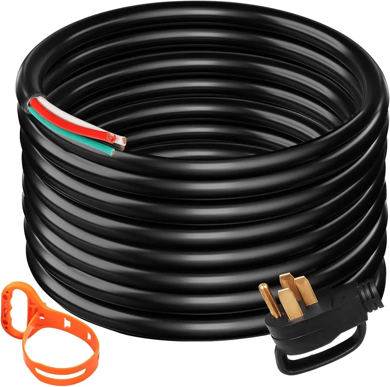 30 FT 50 Amp Generator Extension Cord 6 Gauge STW 6/3+8/1 RV Power Cord N14-50P to Bare Wire