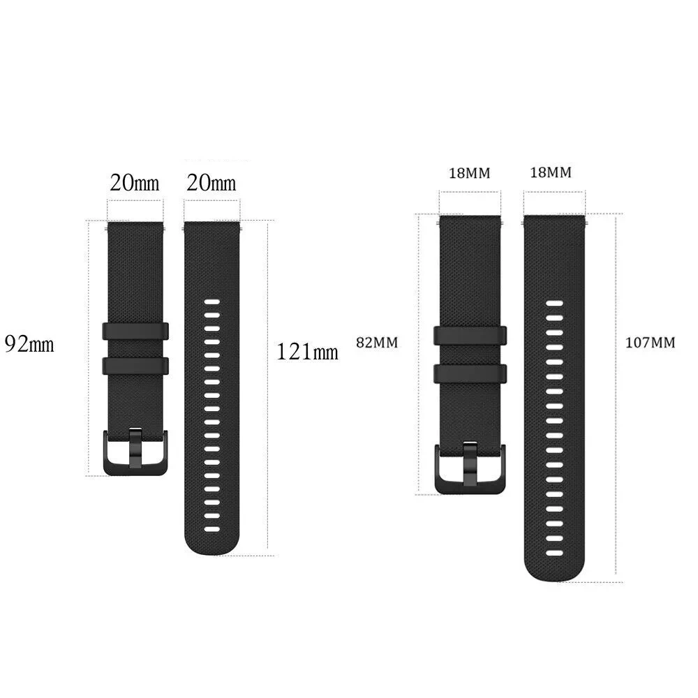 สายรัดข้อมือซิลิโคน18มม. 20มม. 2ชุด Jam Tangan Sport อุปกรณ์เสริมสายรัดข้อมือแบบปลดออกได้อย่างรวดเร็วนุ่มสำหรับ Garmin vivoactive 3 4S