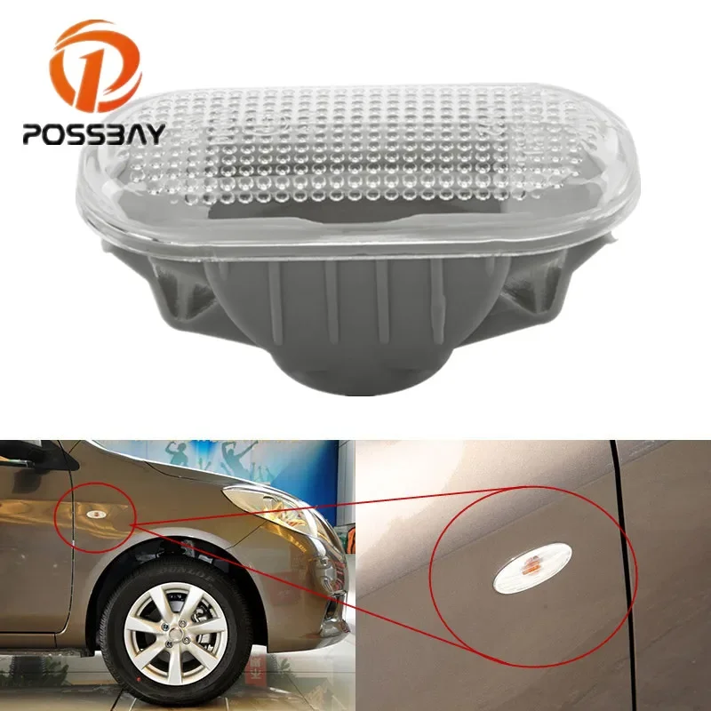 POSSBAY Car Front Side Turn Signal Light For Nissan Versa 2007-2013 Quest 2004 2005-2010 Auto Fender Light Cover Without Bulbs