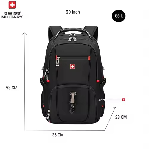 SWISS 17" Laptop Backpack Waterproof USB Charge Port Swiss-style Multifunctional Rucksack Schoolbag Mochila Hiking Travel bag - Image 8