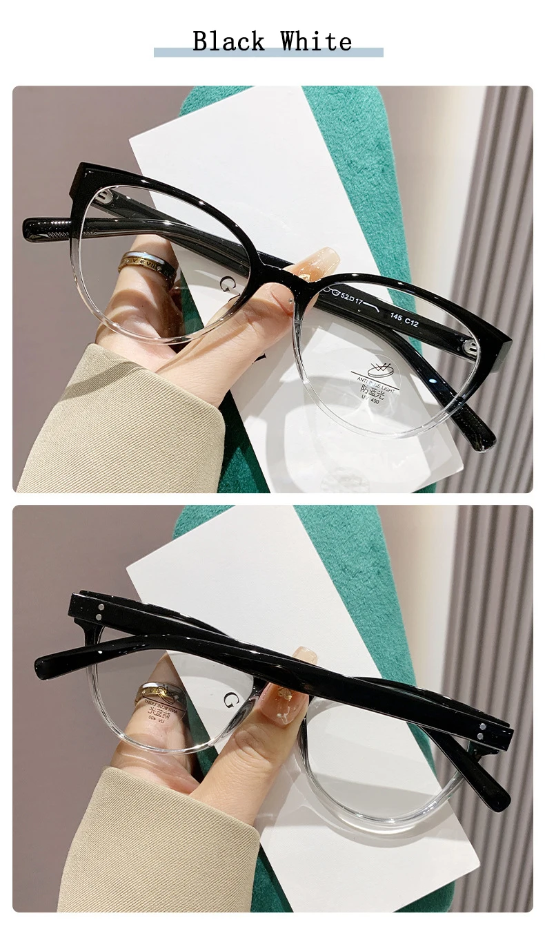 Neue künstlerische Marke Design Frauen Cat Eye TR Rahmen Anti Blau Licht Rezept Benutzerdefinierte Myopie Gläser Schatten Photochrome 0 bis 600 – Detail 14