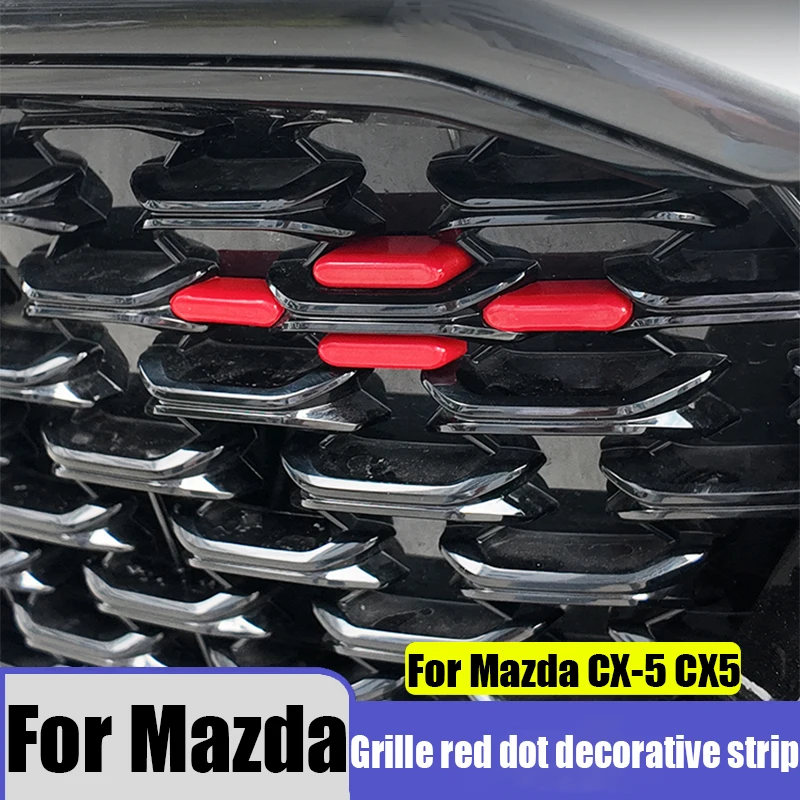 Modified ABS grille red dot decorative strip car exterior decoration modification parts For Mazda CX-5 2022 2023 2024 2025