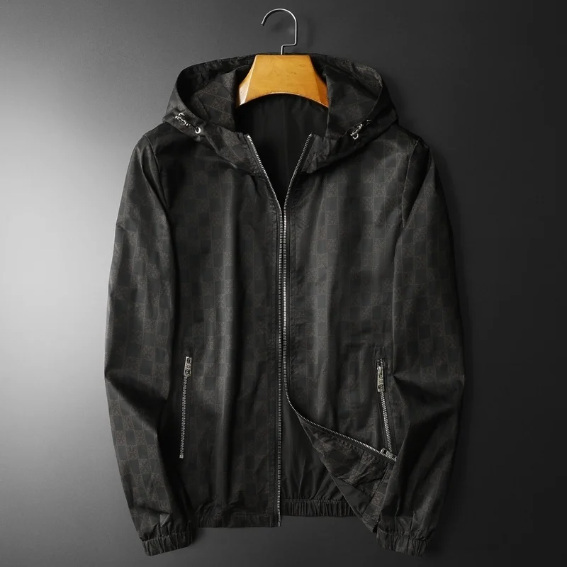 

Simple Patterns Mens Pattern Jacket Vintage Classic Fashion Designer Bomber Jackets Men Party Club Outfit Men Royal Dark Brown