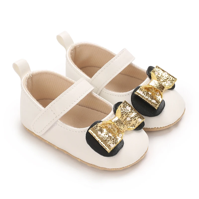 Baby Girl Cute Bow Shoes Spring Autumn Toddlers Prewalkers White Cotton Baptism Shoes Infant Soft Bottom First Walkers 0-18M