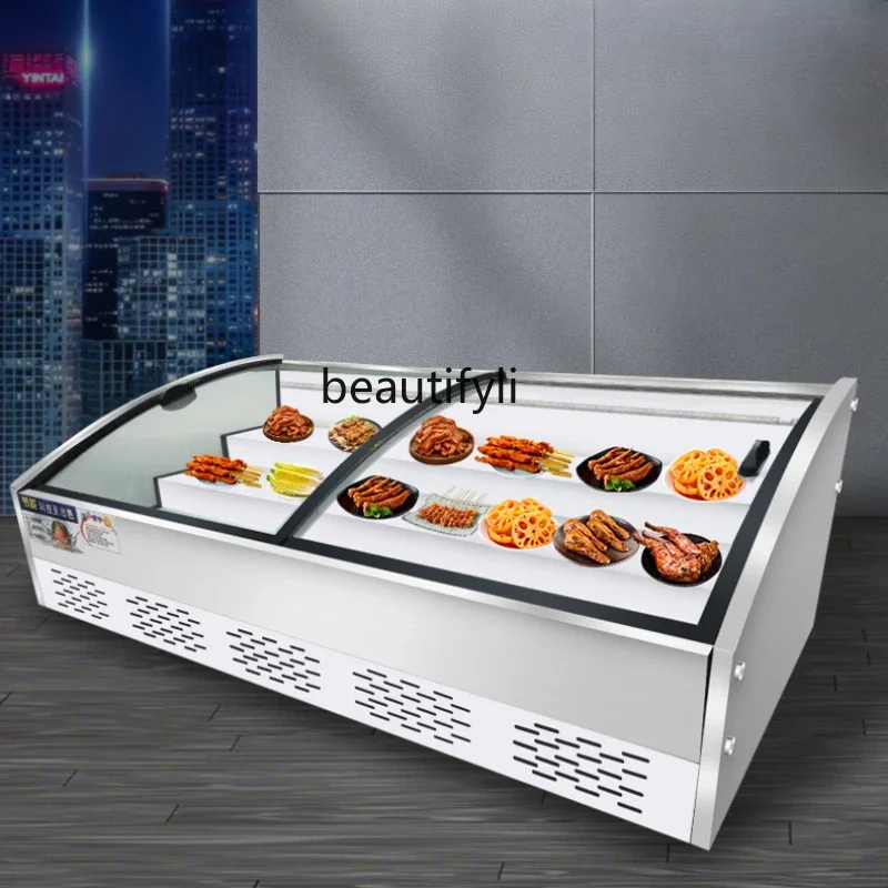 Commercial Desktop Ladder Display Freezer Freeze Storage Stall Barbecue Fryer Night Market Mobile