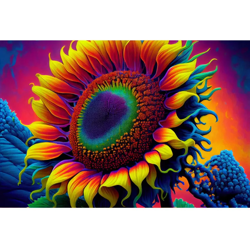 Sunature AB Diamond Painting Art Full Square Round Drills Flowers Sunflower Diamond Painting Kits (5-10 AB Colors)