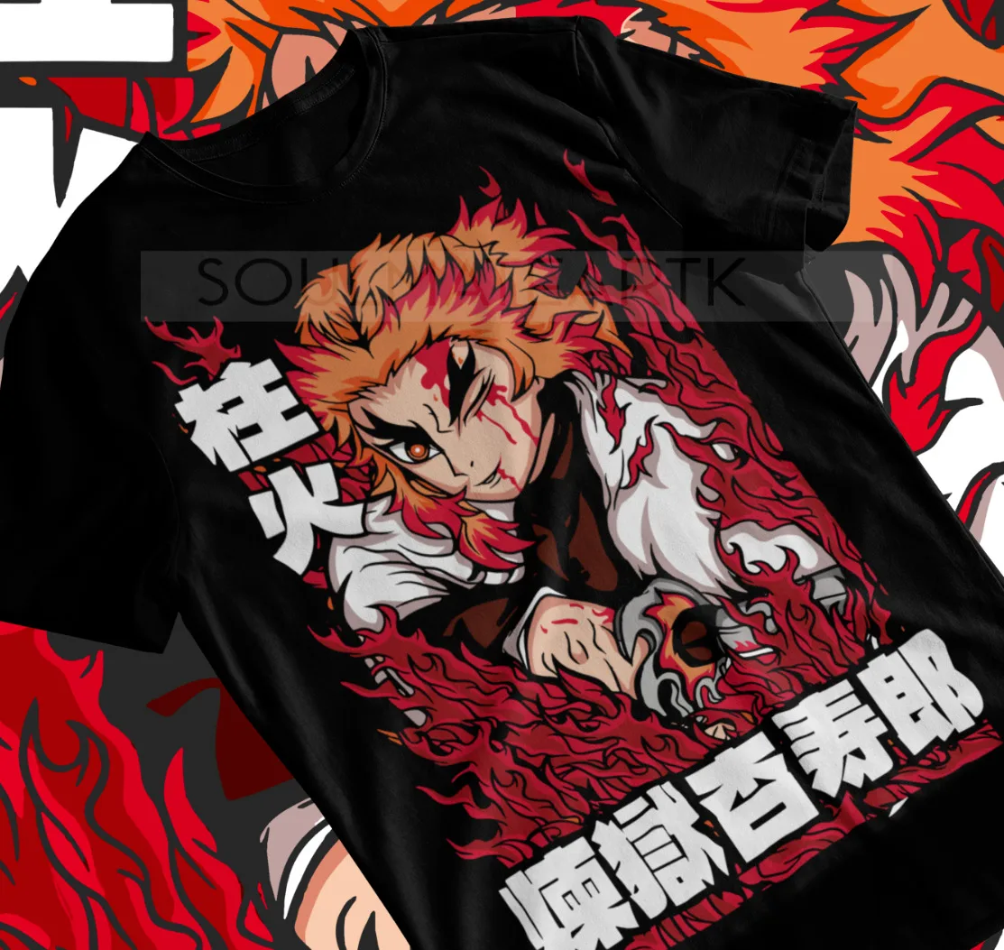 

Kyojuro Rengoku T-Shirt Demon Slayer Anime Manga Unisex Soft Tee All Sizes
