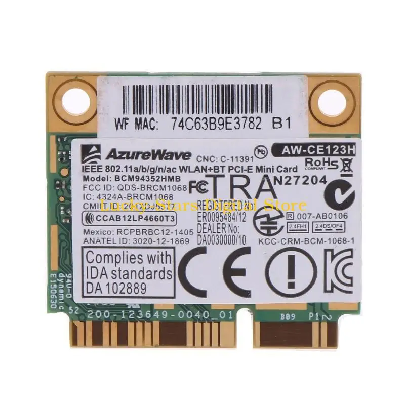 T3EE Banda dupla Card sem fio AW-CE123H BCM94352HMB, 2,4G/ BT4.0 Mini PCI-E Card, Suporte 802.11ac 867Mbps