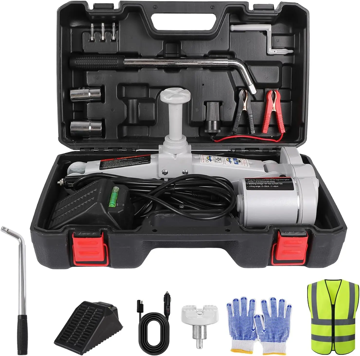 

Electric Car Floor Jack Set 3 Ton All-in-one Automatic 12v Scissor Lift Jack Car Repair Tool with Iron Wrench for Sedans,SUV Tir