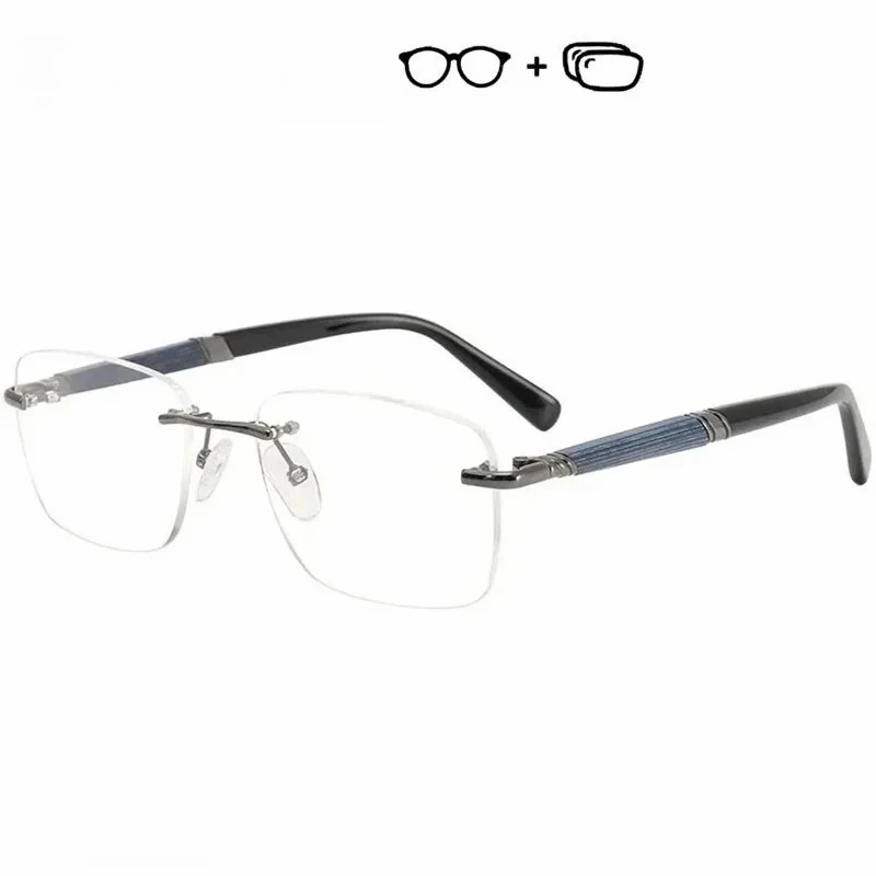 Brez بدون شفة النظارات الطبية الرجال مكافحة الضوء الأزرق اللونية قصر النظر النظارات البصرية الرجال الخشب التيتانيوم النظارات