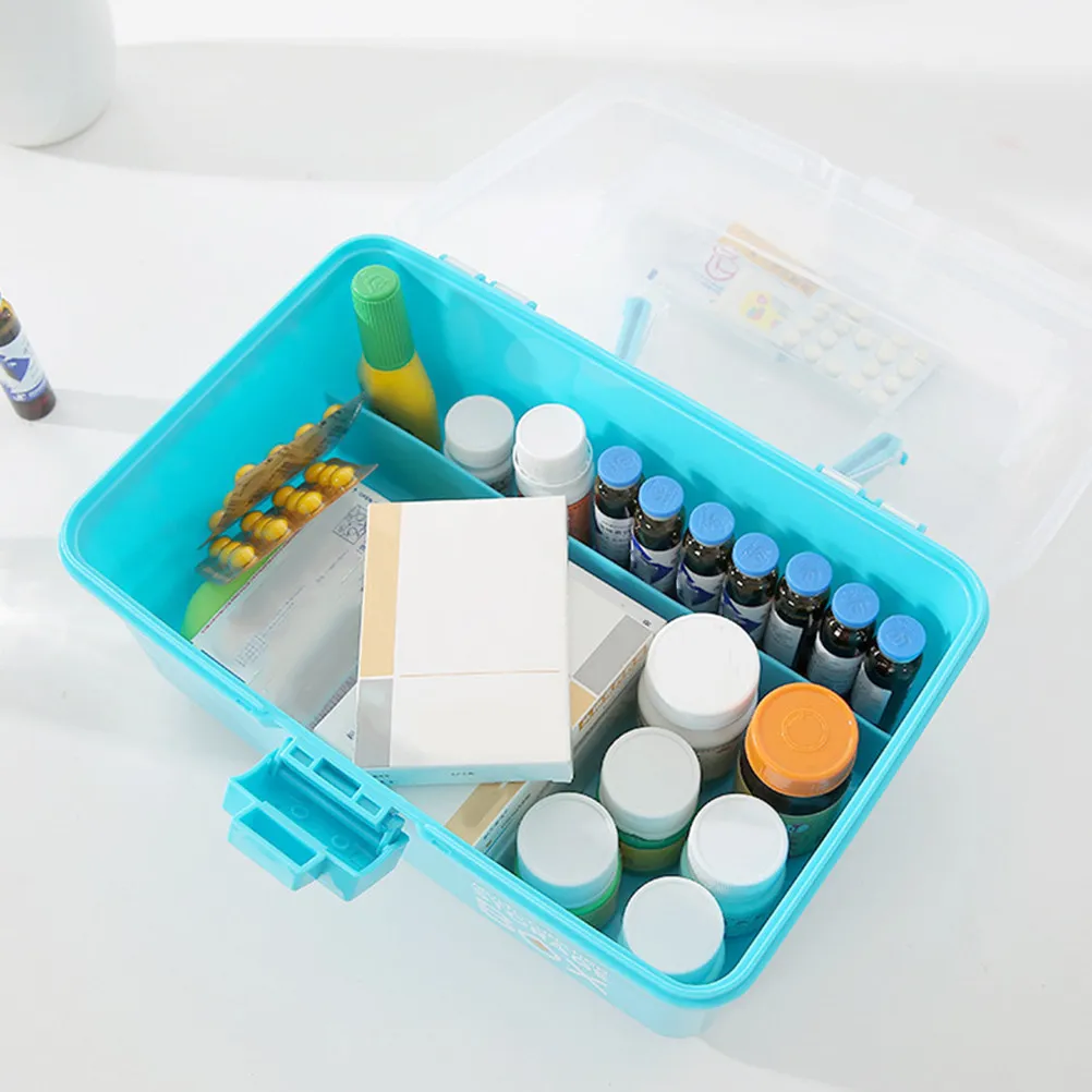 

1Pcs Household Medicine Chest Portable Large Capacity Medicine Storage Box Lightweight First Aid Kit for Travel Outdoor