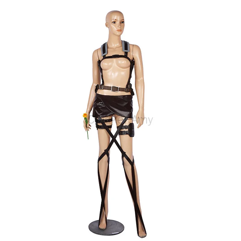 

Anime Cosplay Costume Shingeki No Kyojin Recon Corps Bondage Harness Belt Halloween Green Cape for Women Men