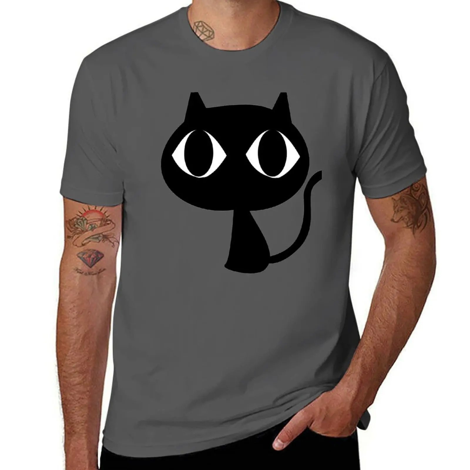 

Cool Cat Black T-Shirt Fashion Casual Short Sleeve Top