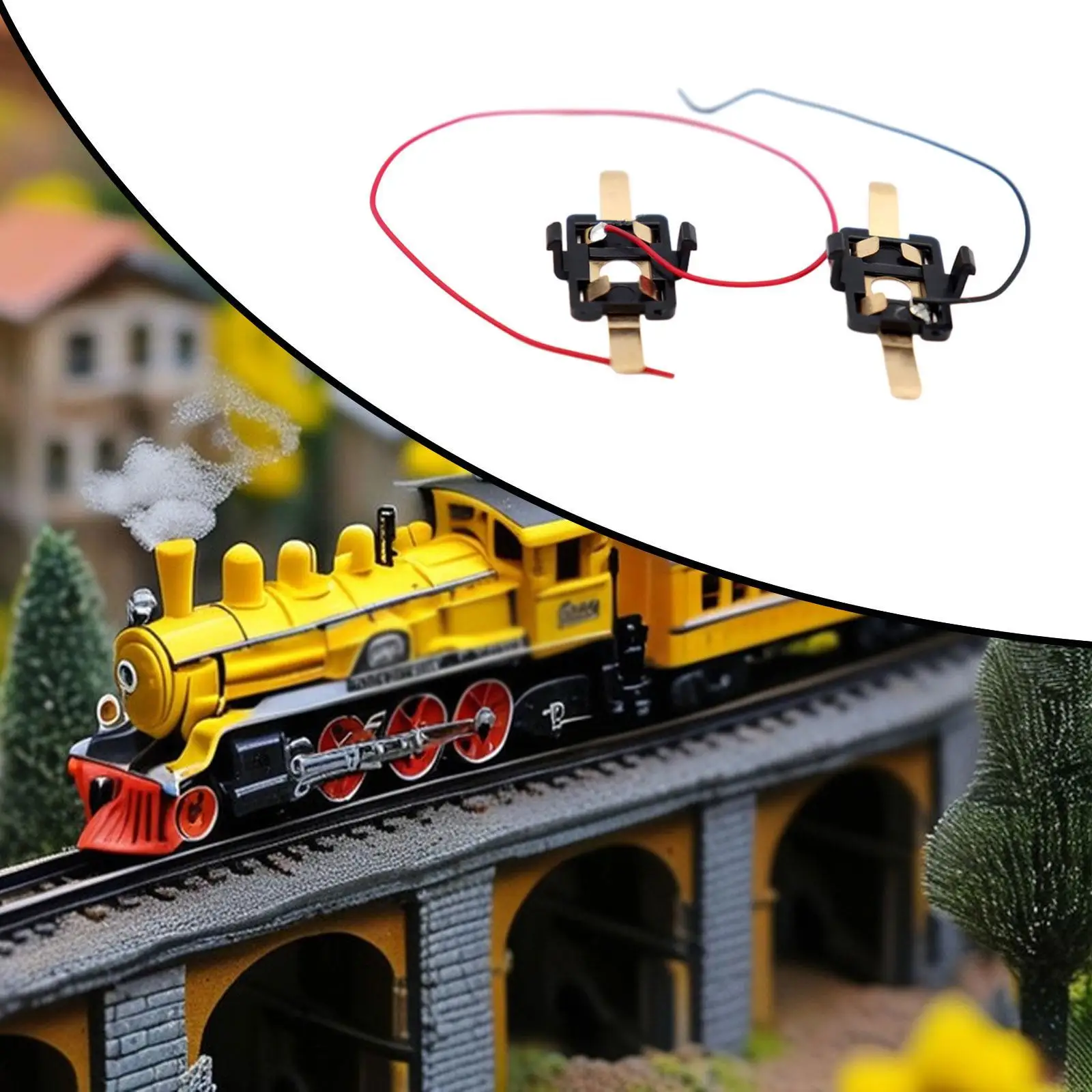 2x1:87 HO Scale DIY ดัดแปลงอุปกรณ์เสริมของเล่นงานอดิเรกอาคารรถไฟอุปกรณ์เสริมรถไฟชุด Contact แผ่นไฟฟ้าชิ้นส่วนรถไฟ