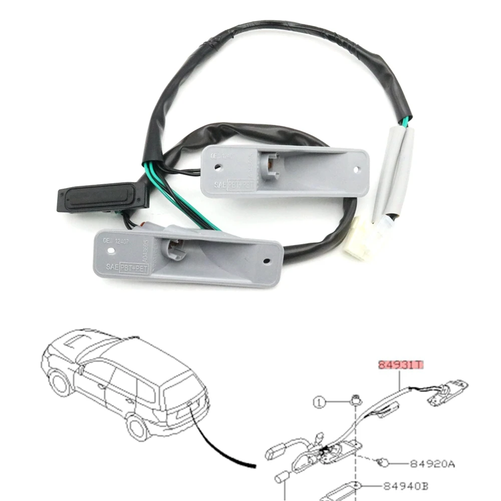 84931SC060 Tailgate Switch Button Rear License Plate Lamp Light Socket Wire Harness For Subaru Forester S12 SH 2008-2012