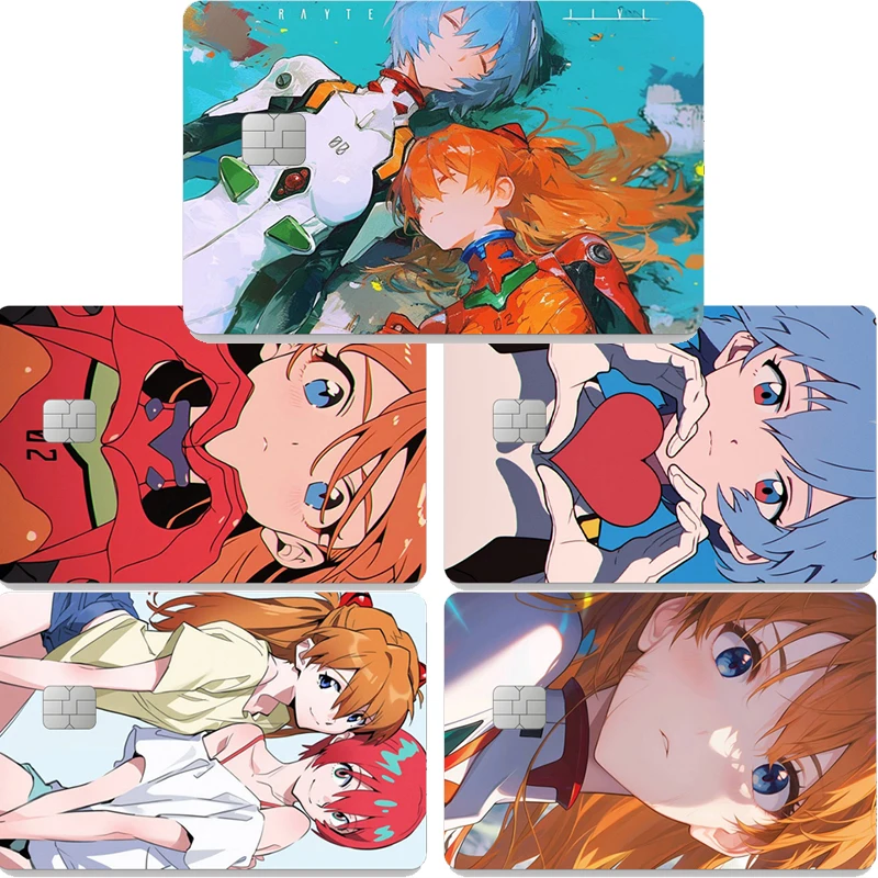 

Asuka Rei Ayanami Card Sticker Anime Cartoon Card Skins Exquisite Waterproof Documents Decoration Patch Bus Subway Birthday Gift