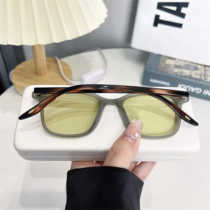 Luxuriöse Rechteckige Sonnenbrille für Damen und Herren Vintage Markendesigner Eckige Sonnenbrillen Herren Shades Damen Eyewear Brillen Gläser – Detail 19