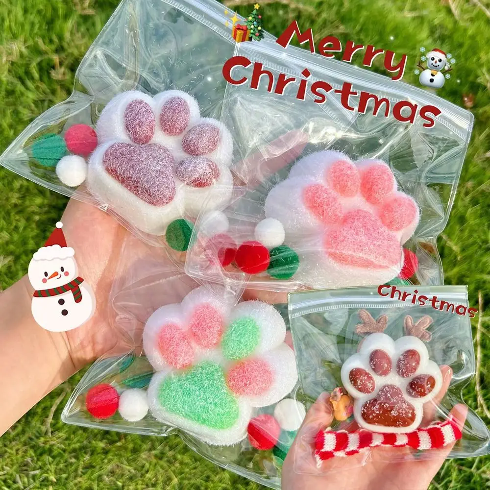 Novelty Squishy Squeeze Toy Slow Rebound Cat Paw Stretch Toys Bag Squeeze Decompression Toy Christmas Gift for Adult Kids