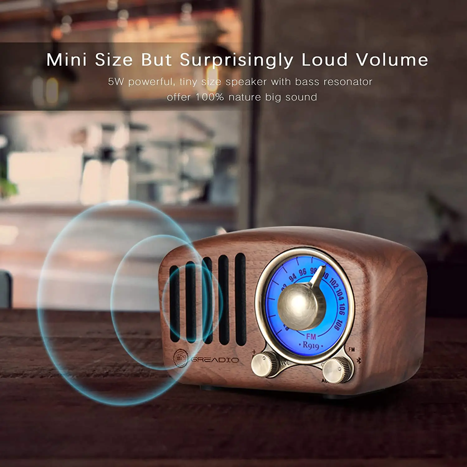 

Retro Old Fashioned Classic Style Walnut Wooden Bluetooth Speaker FM Radio Support TF Card & MP3 Player Loud Volume