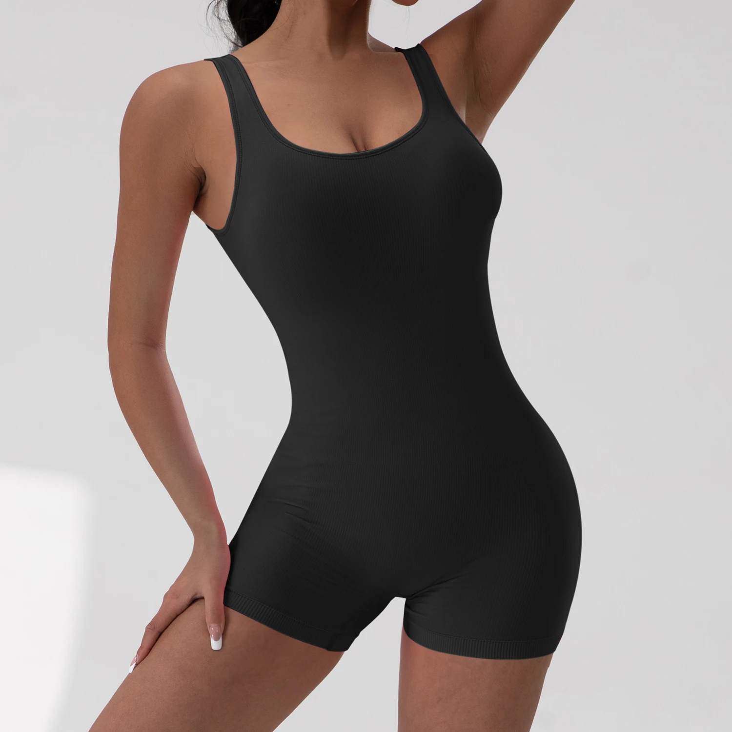 المرأة الصلبة مثير أكمام اليوغا رياضة السروال القصير قطعة واحدة السراويل تانك القمم ملابس الشارع الشهير ملابس رياضية ارتداءها بذلة الموضة #3