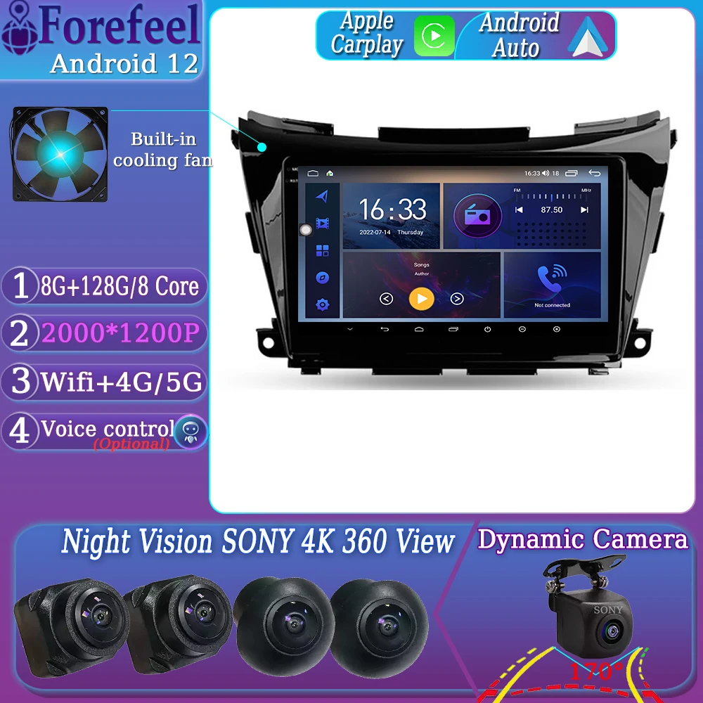 

Android 13 For Nissan Murano 3 Z52 2014 - 2020 Multimedia Dash Cam Car QLED Video Autoradio Navigation Stereo Radio No 2din DVD