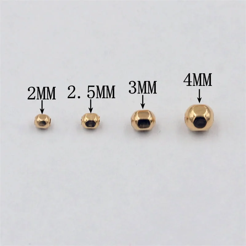 No Fade No Rust Real 14K Gold Filled Spacer Beads for Jewelry Bracelet Making Components And Crafts 2-4mm