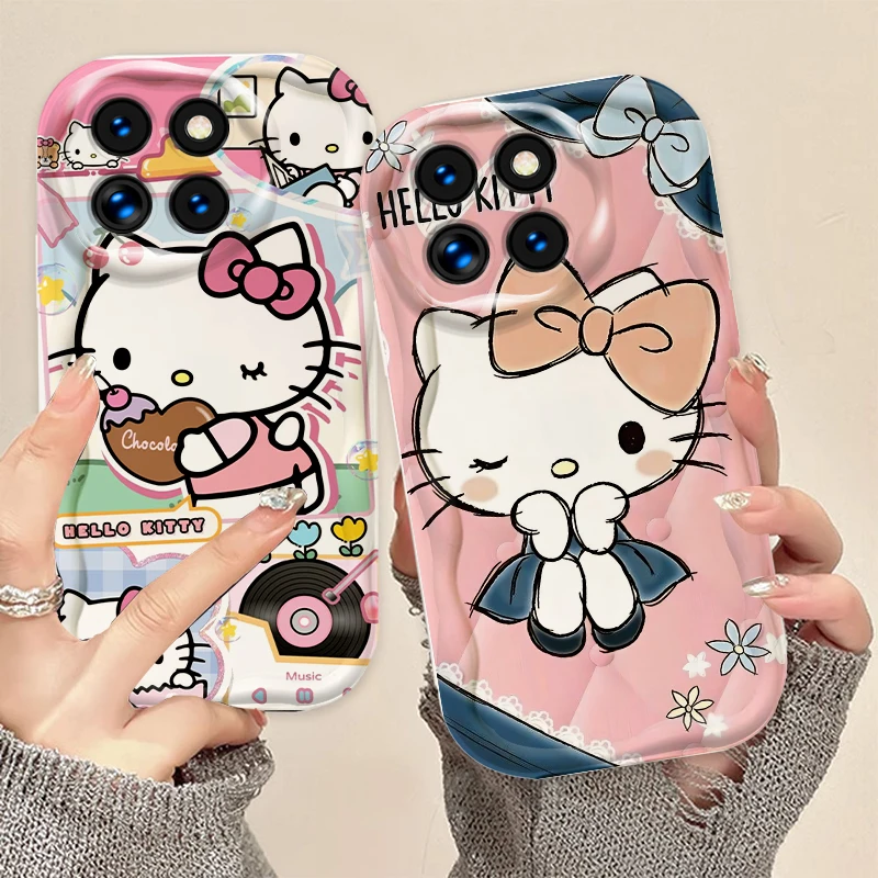 Hello Kitty Cute Cartoon Cat For Xiaomi Mi 14 12 12T 11 Lite Poco M6 X6 X5 X4 X3 M3 F4 Pro GT NFC 5G Wave Oil Funda Phone Case