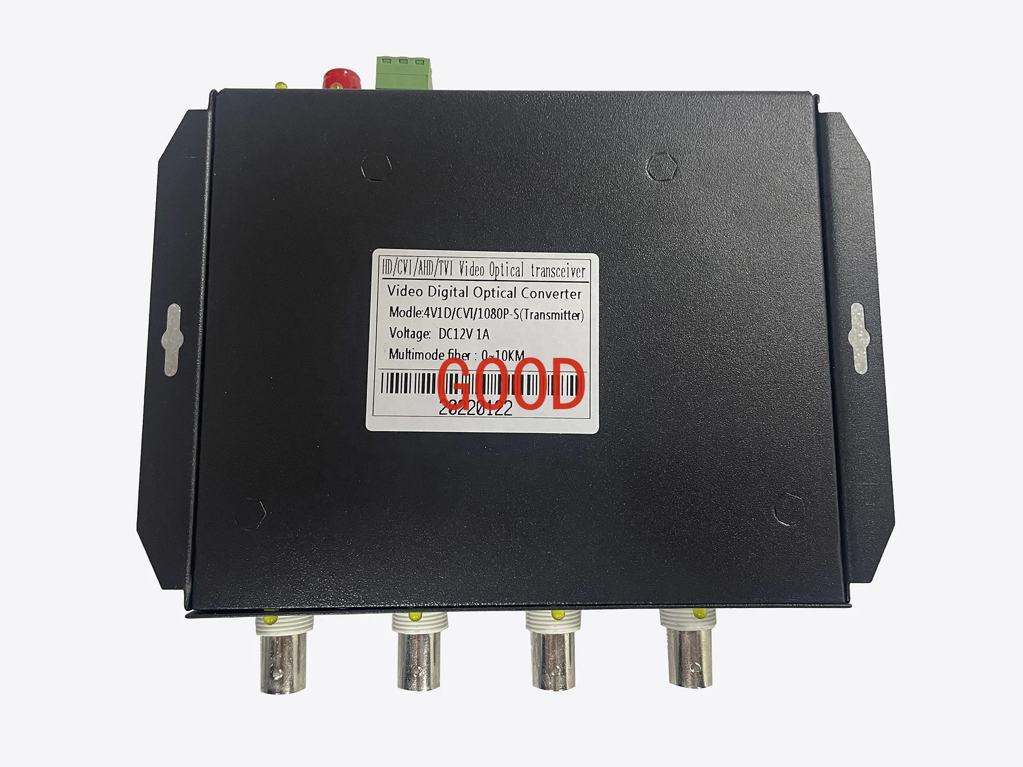 4 قنوات CVI/TVI/AHD HD 1080P 2 مليون بكسل فيديو 1 قناة RS485 بيانات BNC إلى محول بصري رقمي للفيديو من الألياف