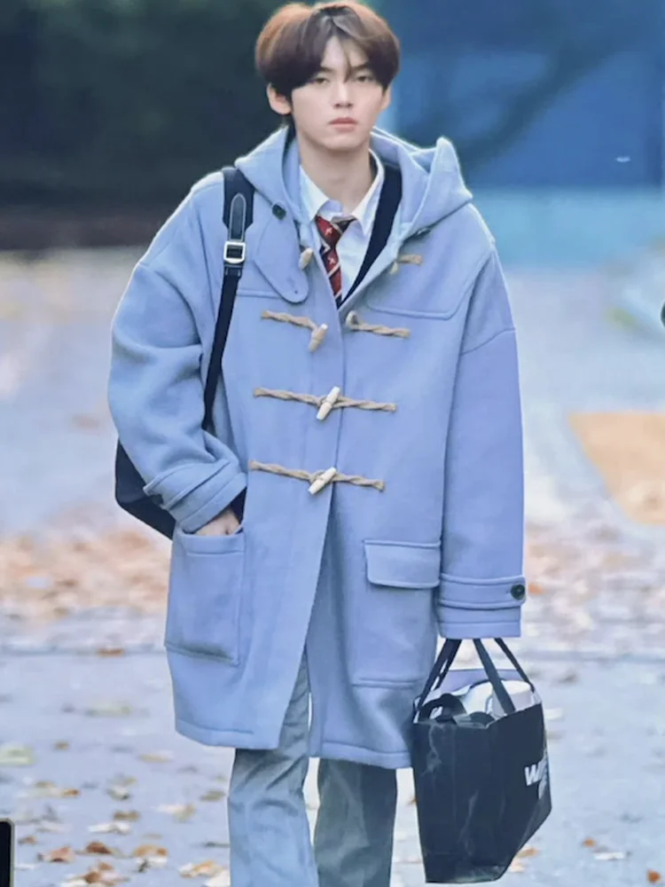 

Осенне-зимнее пальто с капюшоном и длинными рукавами для мужчин и женщин, повседневное, на пуговицах, универсальное, в китайском стиле, верхняя одежда