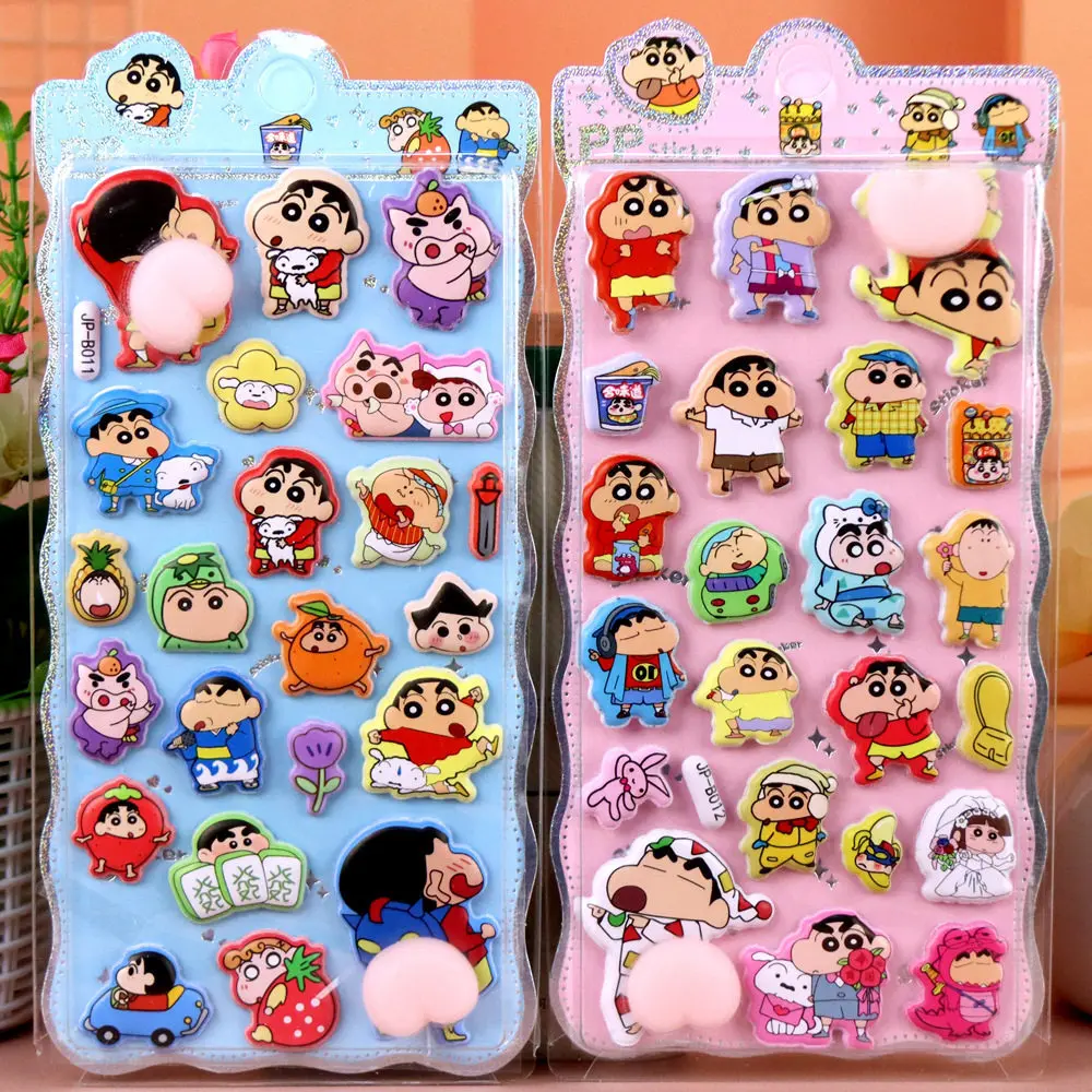 

Японские 3D-наклейки Crayon Shin для снятия стресса, милые DIY-стикеры для украшения чехлов для телефонов, канцелярские наклейки для студенческих блокнотов