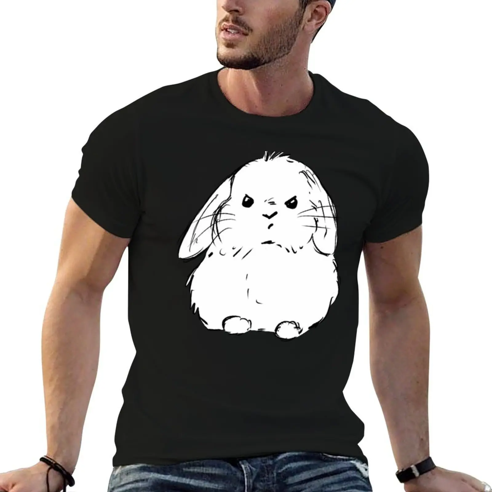 

Art theft is poop mad bunny T-Shirt t shirts for man cotton anime t shirts for man T-Shirt