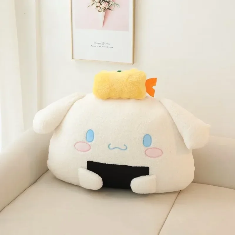 Sanrio Cartoon Cinnamoroll Pompom Purin Rice Ball Miękka pluszowa lalka Zabawka Anime Poduszka do rzucania Dekoracja domu Brithday Prezent świąteczny