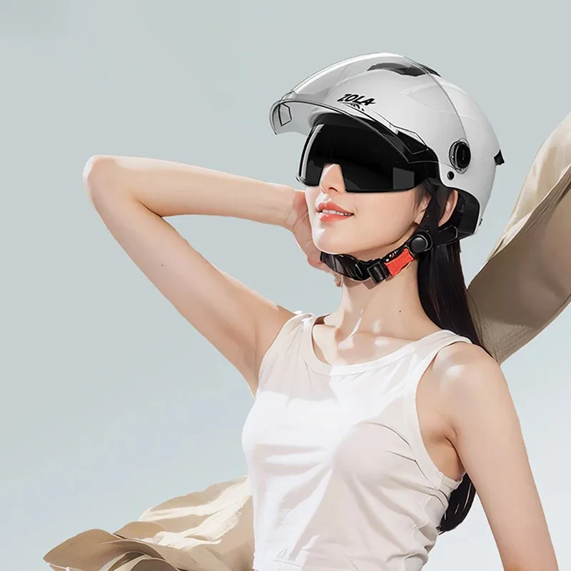 

Мотоциклетный шлем с УФ-защитой и солнцезащитным козырьком, легкий всесезонный защитный механизм для мужчин и женщин, совместимый с электронным велосипедом