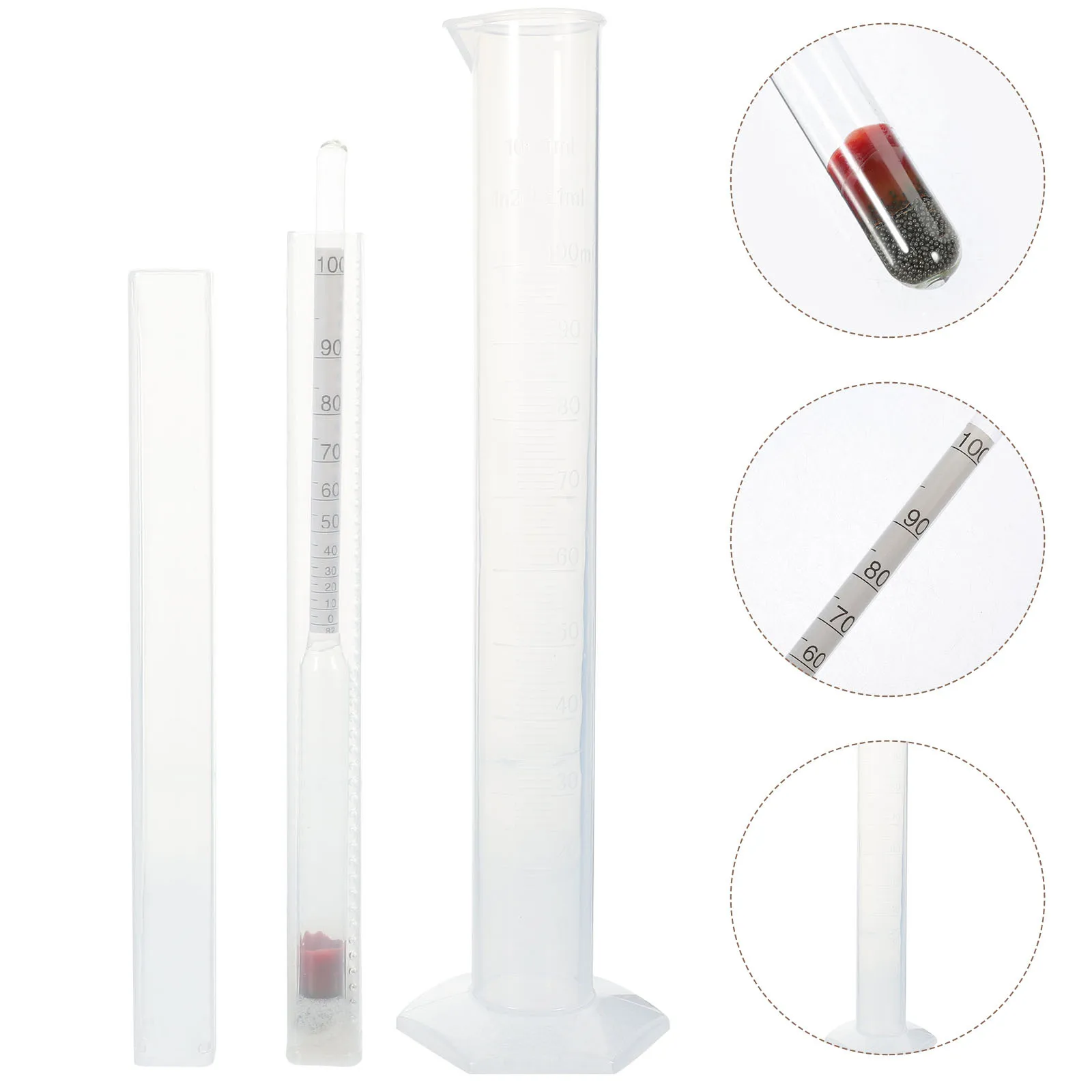 

1 set Triple Scale Alcohol Hydrometer Test Cylinder For Home Brew Beer Wine Making Supplies Fermentation Monitoring Hydrometer