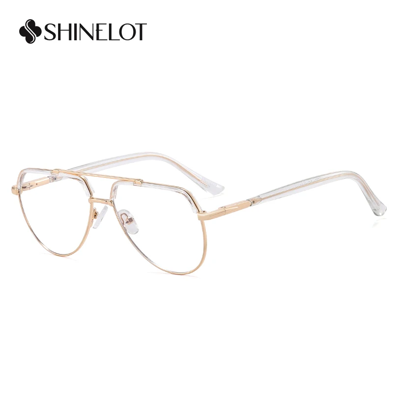 97721 Metal Oval Durable Men Double Bridge Eyeglasses  display picture 2