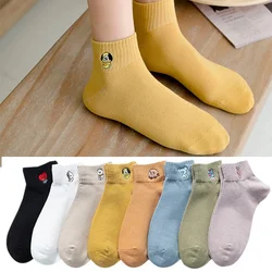 3 Pairs Kawaii Cartoon Print Socks Women Pack Cute Sets Funny Meias Divertidas Candy Colors Calcetines Girls Autumn Winter