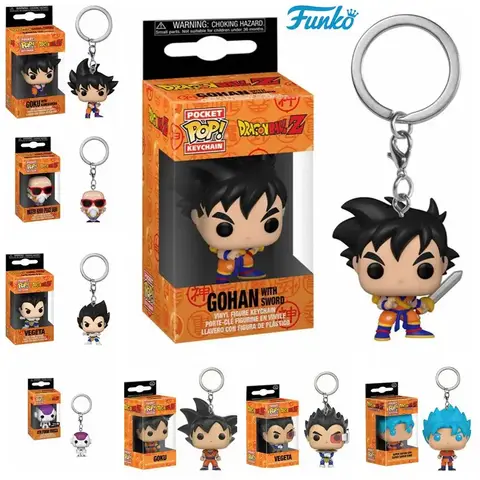 FUNKO POP Keychain Toy Dragon Ball Z Gohan 4th FORM FRIEZA Perfect Cell Master Roshi Keychains Action Collection Figure Toys